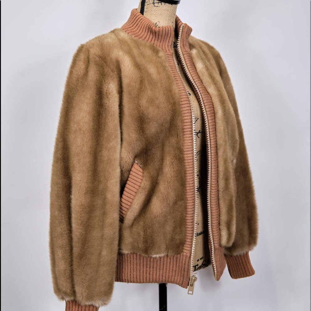 Lilli Ann Faux Fur Bomber Coat - Picture 2 of 11